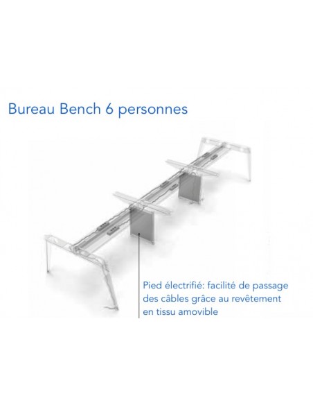Bureau bench 6 personnes Pigreco – MARTEX.