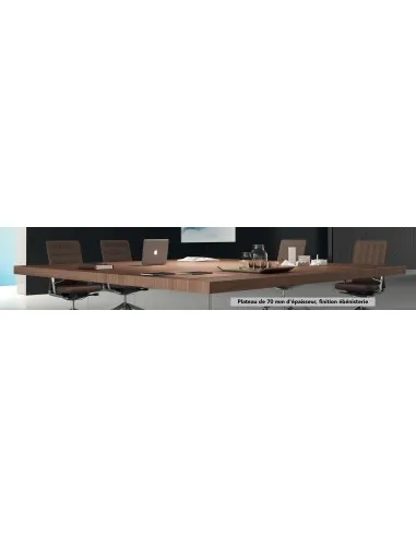 Table de réunion carrée Kyo avec pieds verre – Martex