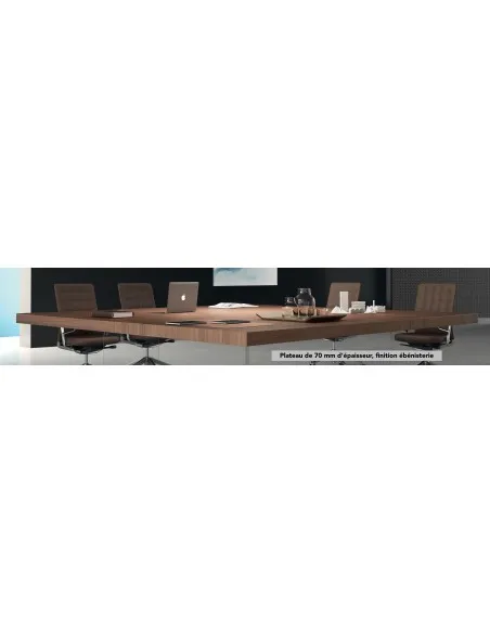 Table de réunion carrée Kyo avec pieds verre – Martex