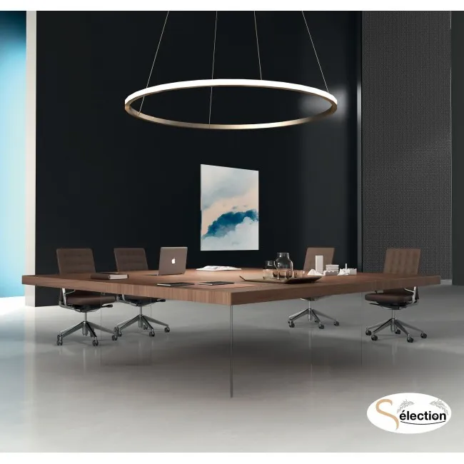 Table de réunion carrée Kyo avec pieds verre – Martex