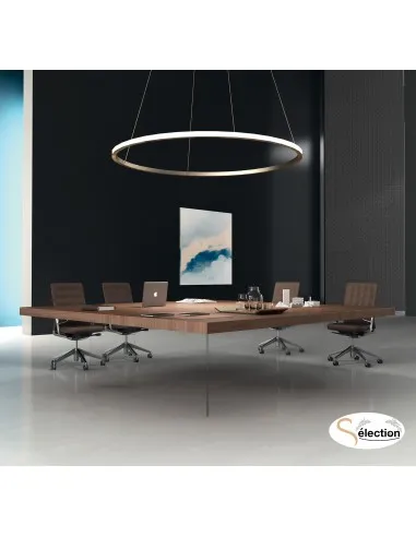 Table de réunion carrée Kyo avec pieds verre – Martex