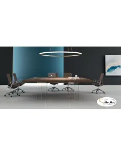 Table de réunion carrée Kyo avec pieds verre – Martex 2