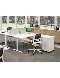 Bureau d’angle Idea Tube avec retour et caisson – Quadrifoglio