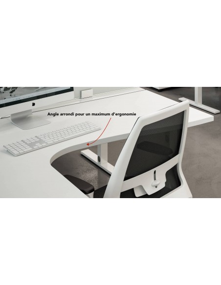 Bureau d’angle Idea Tube avec retour et caisson – Quadrifoglio