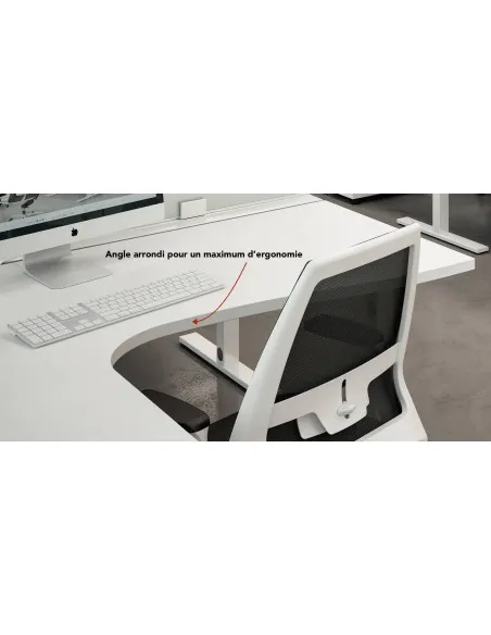 Bureau d’angle Idea Tube avec retour et caisson – Quadrifoglio