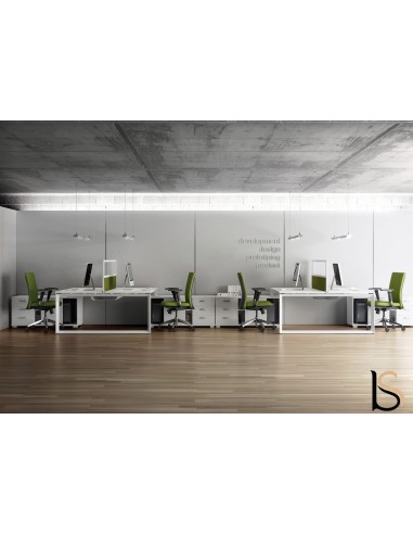 Bureau bench 2 personnes Star avec meubles de rangement – Mobel Linea.