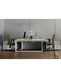 Bureau bench 2 personnes Star avec meubles de rangement – Mobel Linea.