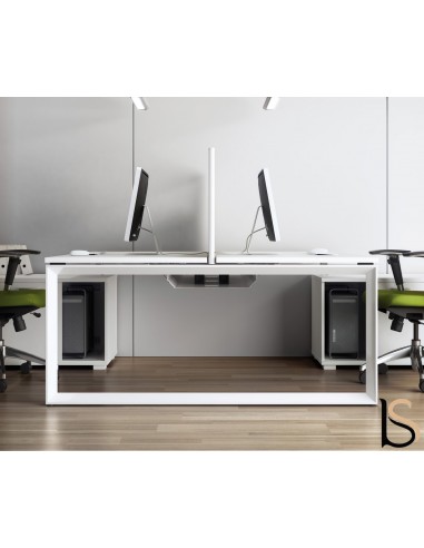 Bureau bench 2 personnes Star avec meubles de rangement – Mobel Linea.