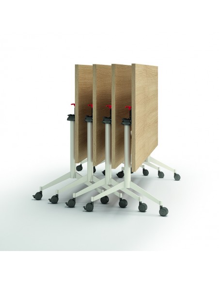 Table de réunion avec plateau abattant sur roulettes Pop-up - Quadrofoglio
