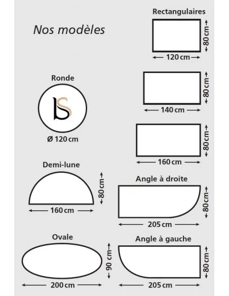 Table de réunion demi-lune avec plateau abattant sur roulettes.