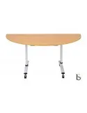 Table de réunion demi-lune  sur roulettes.