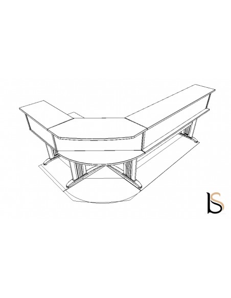 Bureau d’accueil SIGMA avec angle – Mobel Linea.