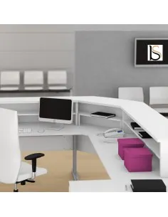 Bureau d’accueil SIGMA avec angle – Mobel Linea. 2