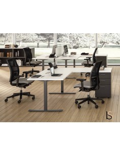 Bureau d’angle  Idea Tube avec caisson – Quadrifoglio.