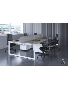 Bureau bench 4 personnes Star – Mobel Linea. 2