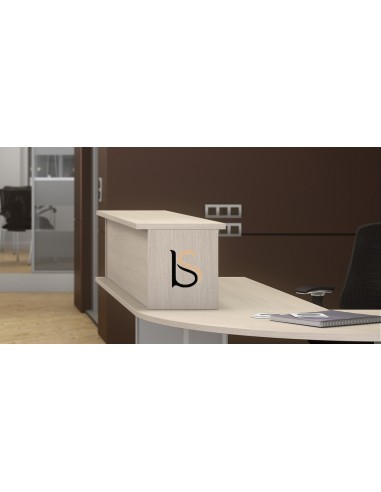 Bureau d’accueil Tono – Mobel Linea. vue profil de la réhausse