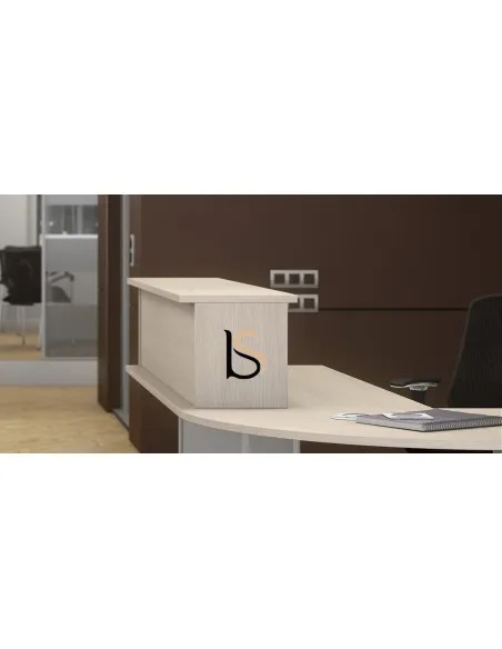 Bureau d’accueil Tono – Mobel Linea. vue profil de la réhausse