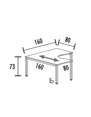 Bureau d’angle 90° Tempo– Mobel Linea.