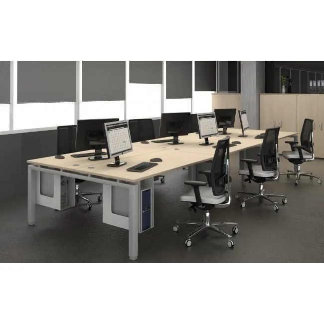 Bureau bench Quadra 6 personnes – Mobel Linea.