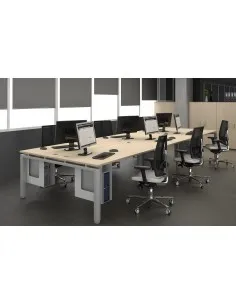 Bureau bench Quadra 6 personnes – Mobel Linea.