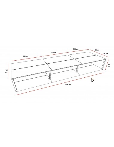 Bureau bench Quadra 6 personnes – Mobel Linea.