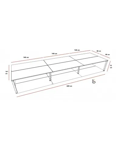 Bureau bench Quadra 6 personnes – Mobel Linea.