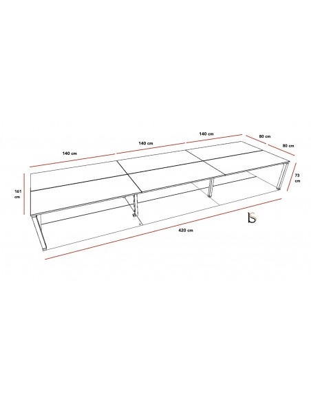 Bureau bench Quadra 6 personnes – Mobel Linea.
