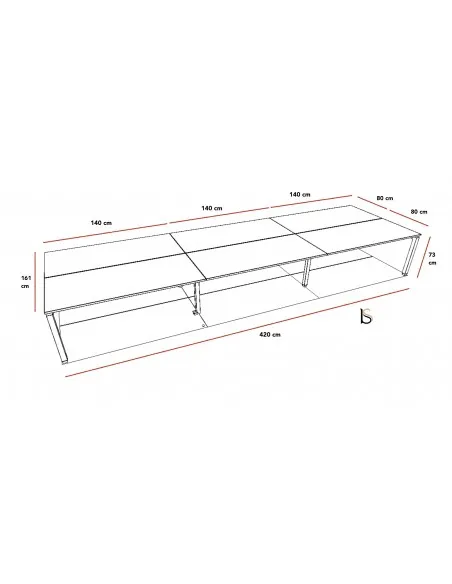 Bureau bench Quadra 6 personnes – Mobel Linea.