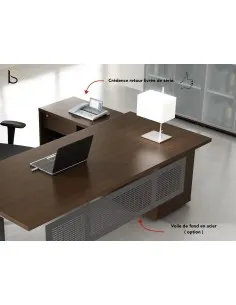 Bureau d’angle avec crédence de rangement - MDD 2