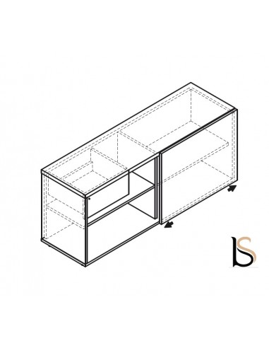 Bureau d’angle avec crédence de rangement - MDD