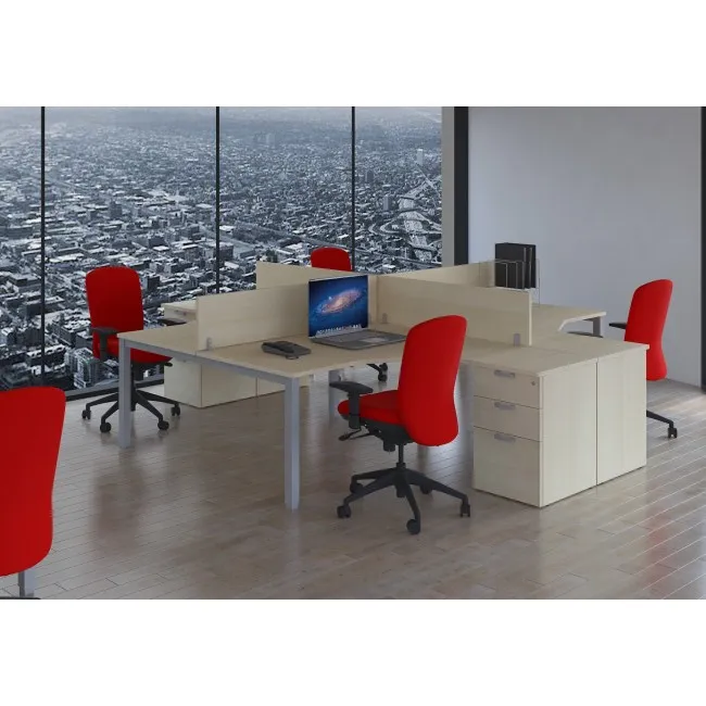 Bureau bench 4 personnes Tempo – Mobel  Linea.