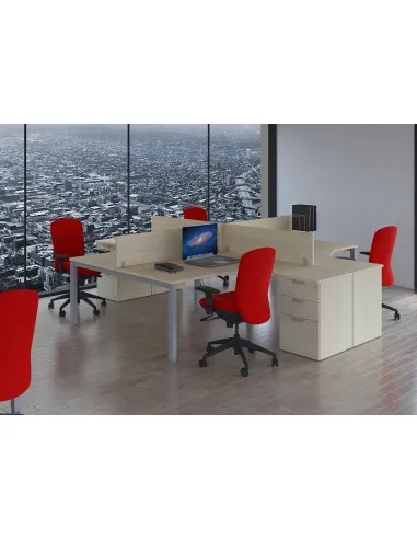 Bureau bench 4 personnes Tempo – Mobel  Linea.