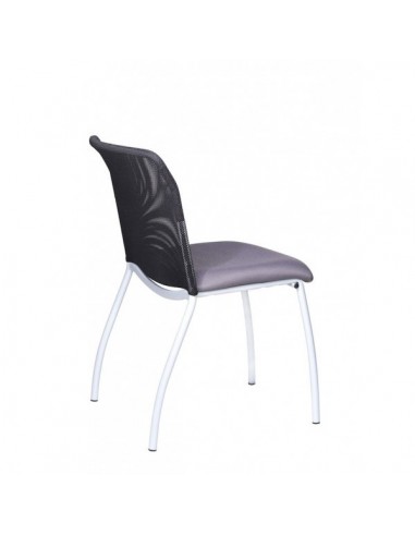 Chaise visiteur 4 pieds avec dossier en résille, modèle Geri