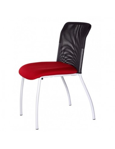 Chaise visiteur 4 pieds avec dossier en résille, modèle Geri