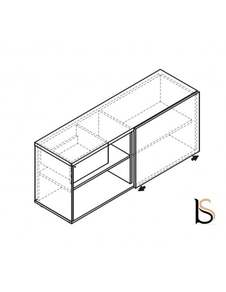 Bureau d’angle avec crédence de rangement - MDD