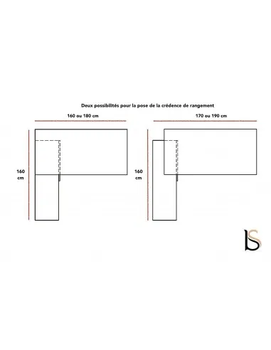 Bureau d’angle avec crédence de rangement - MDD