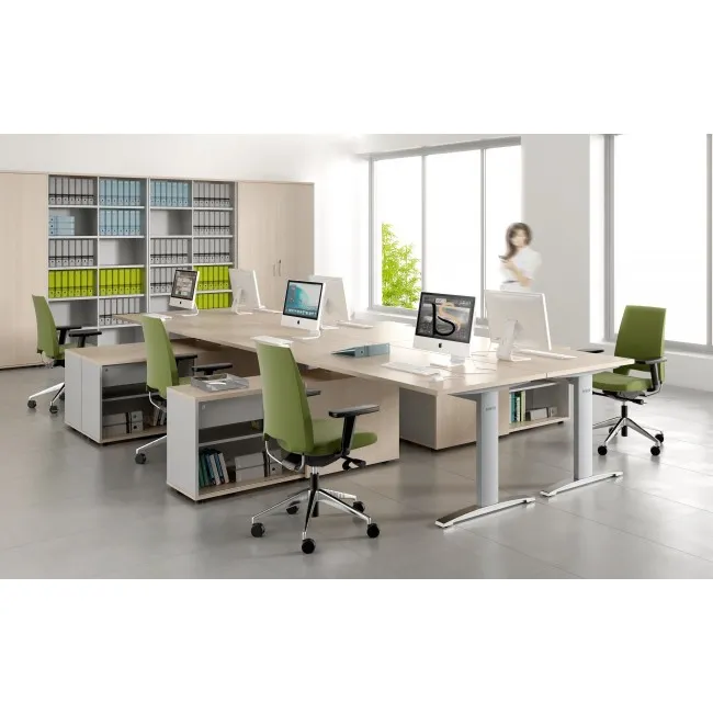 Bureau d’angle avec crédence de rangement - MDD