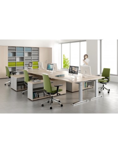 Bureau d’angle avec crédence de rangement - MDD