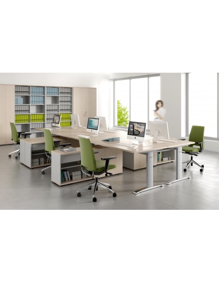 Bureau d’angle avec crédence de rangement - MDD