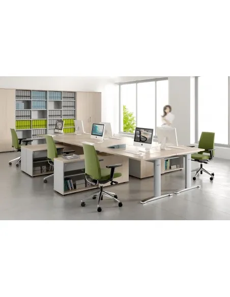 Bureau d’angle avec crédence de rangement - MDD