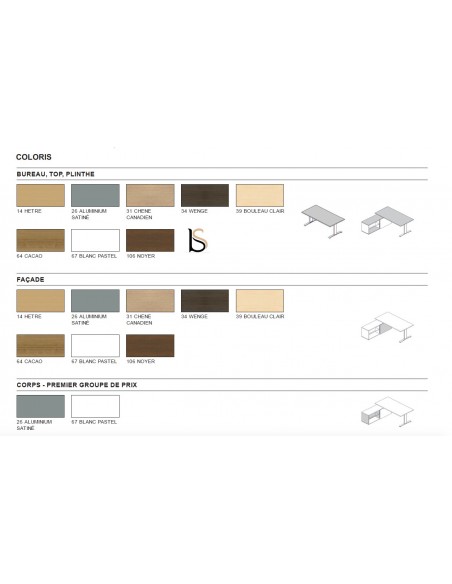Bureau individuel réglable en hauteur - MDD