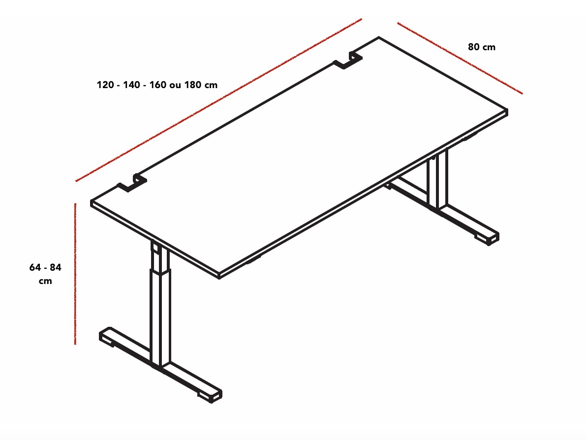 Bureau Individuel Reglable En Hauteur Yan Mdd Bureaux Reglables E