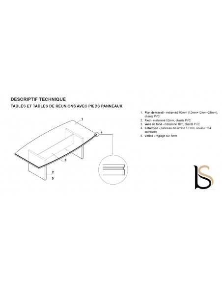 Table de réunion tonneau Status - MDD