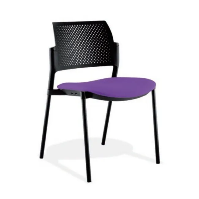 Chaise visiteurs 4 pieds Kyos dossier polypro noire