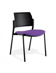 Chaise visiteurs 4 pieds Kyos dossier polypro noire