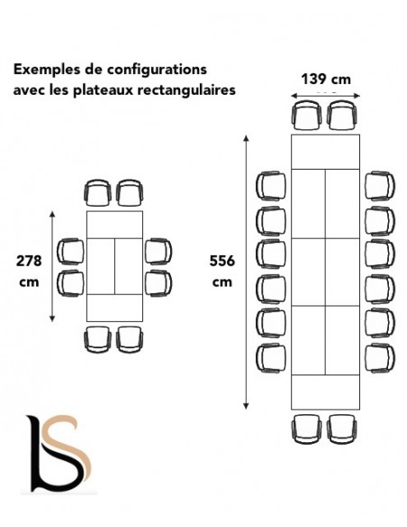 Table abattante polyvalente avec plateau rectangulaire - MDD