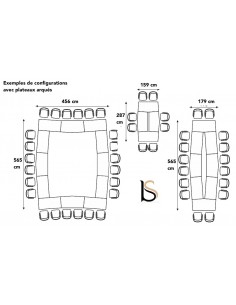 Table abattante polyvalente avec plateau arqué - MDD 2
