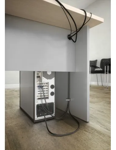 Bureau individuel Tono, pieds bois – Mobel Linea