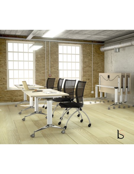 Table de réunion NET, plateau abattant forme rectangulaire – Mobel Linea