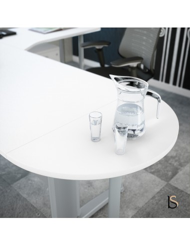 Bureau convivial Tono avec retour et ½ lune – Mobel Linea